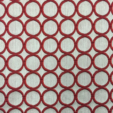 Cirque Cranberry - Linen Upholstery Fabric