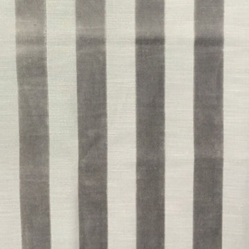 Bande Gray - Velvet Upholstery Fabric