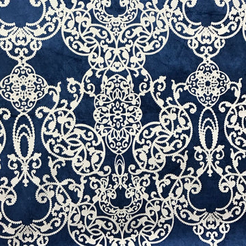 Capilla Navy - Velvet Upholstery Fabric