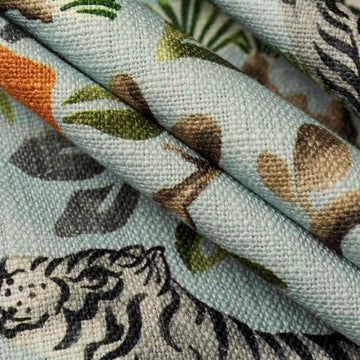 Corbett Aqua - Linen Like Upholstery Fabric