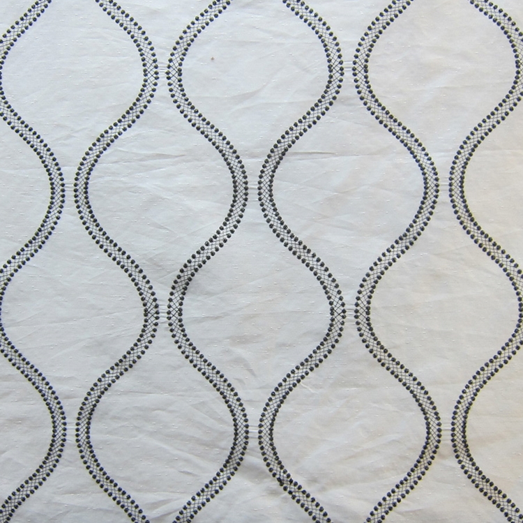White Contemporary Woven - Designer Drapery Fabric - Hour Glass 
