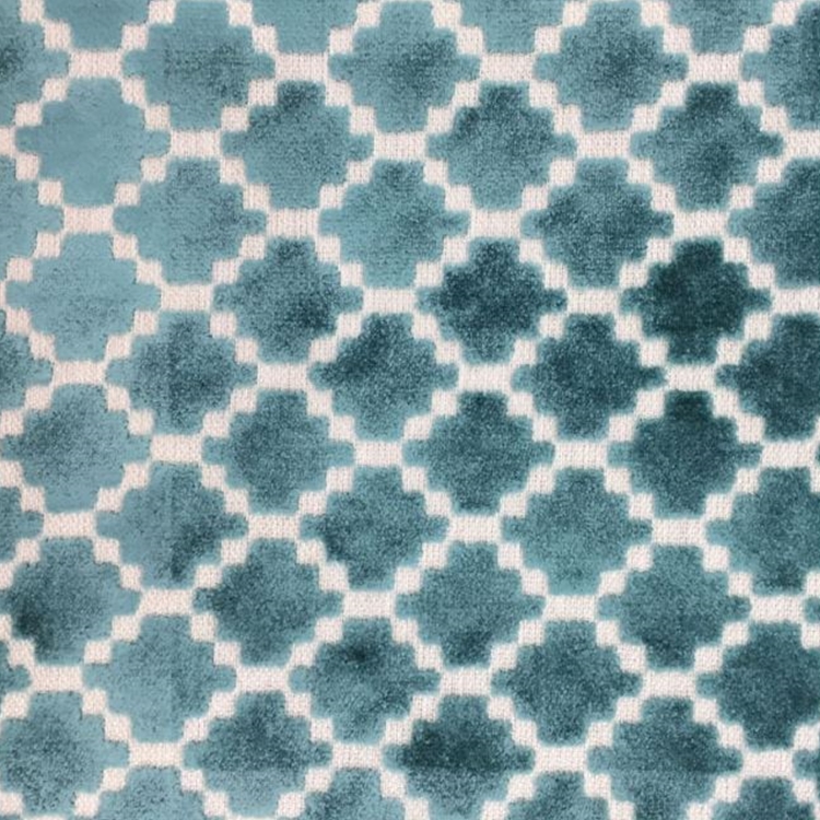Arcade Turquoise - Velvet Upholstery Fabric - www.