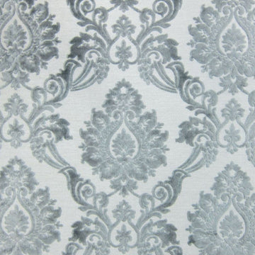 HHF Godiva Silver - Cut Velvet Upholstery Fabric