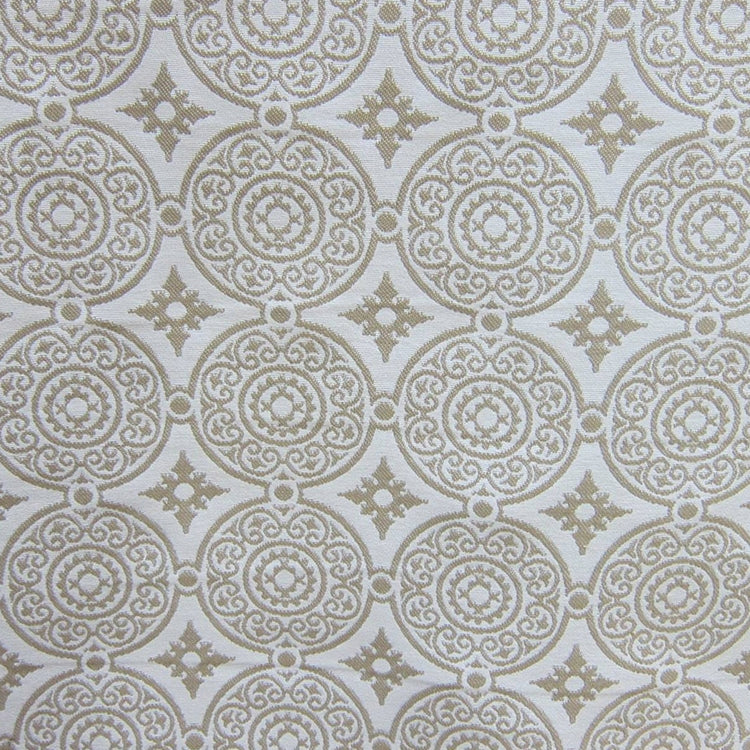 HHF Medallion Latte BACK - Outdoor Upholstery Fabric