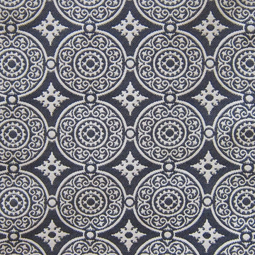 HHF Medallion Navy FRONT - Outdoor Upholstery Fabric