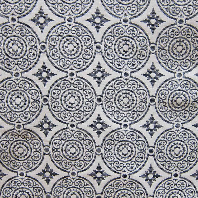 HHF Medallion Navy BACK - Outdoor Upholstery Fabric