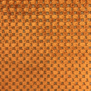 HHF Tartan Orange  - Velvet Upholstery Fabric