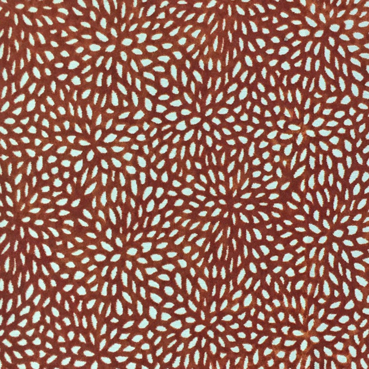 HHF Florecita Orange  - Velvet Upholstery Fabric