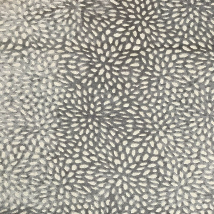 HHF Florecita Silver  - Velvet Upholstery Fabric