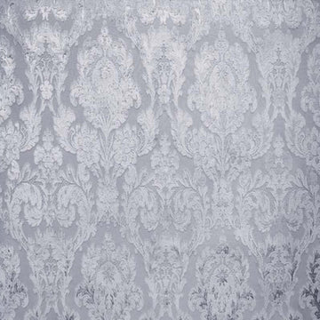 HHF Fiora Silver - Velvet Upholstery Fabric