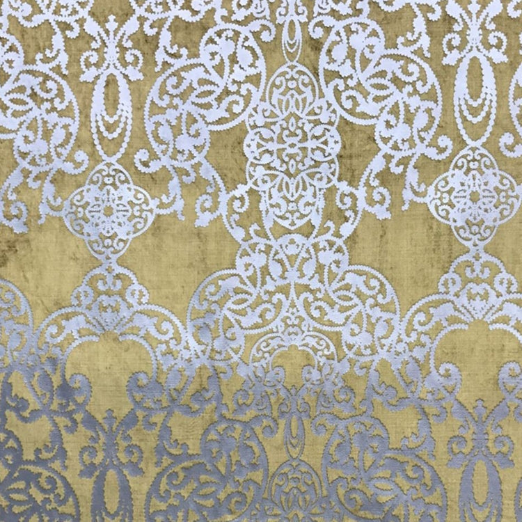 HHF Capilla Brass - Velvet Upholstery Fabric