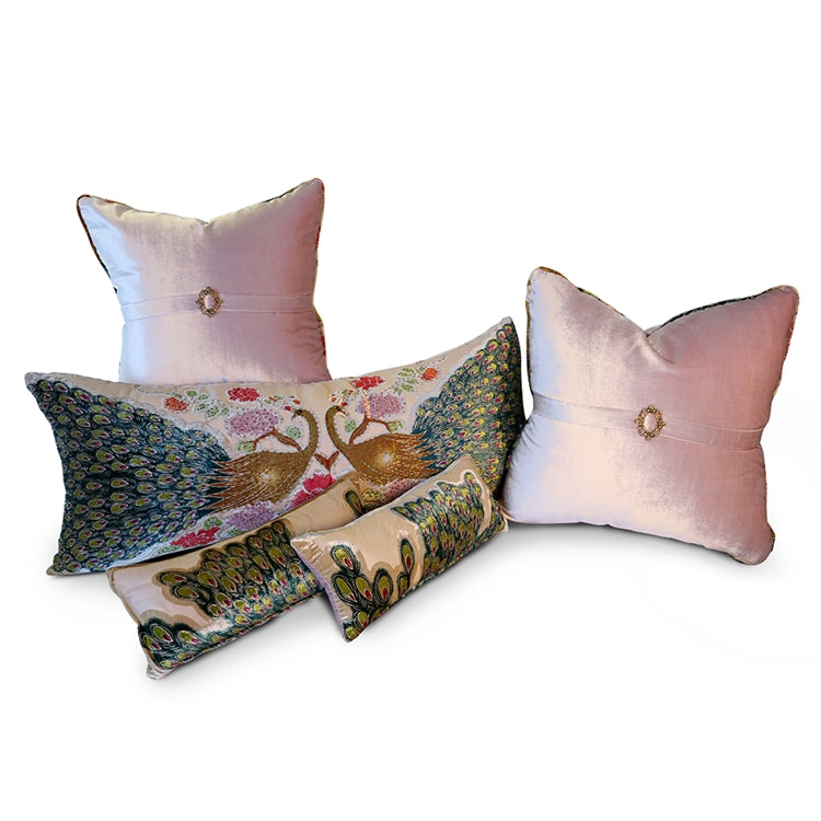 Peacock Blush 5 PC. Pillow Set