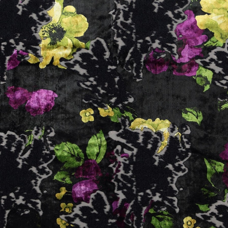 HHF Flora Orchid - Velvet Upholstery Fabric