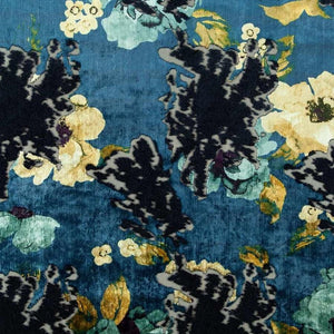 HHF Flora Peacock - Velvet Upholstery Fabric