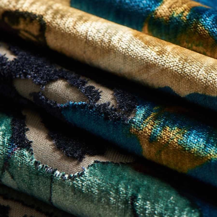 F Schumacher Pavone Velvet Peacock 72973 Cut and Patterned Velvets  Collection Indoor Upholstery Fabric