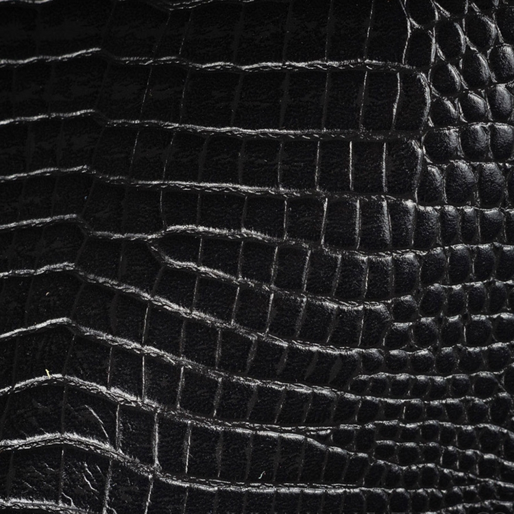 Black Croc Leather - Upholstery Designer Fabric - HauteHouseFabric.com