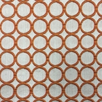 Haute House Fabric - Cirque Orange - Circle Linen Like #3884
