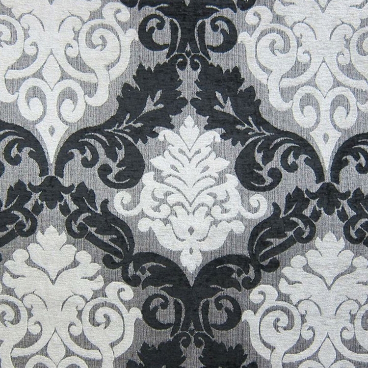 Haute House Fabric - Alexis Black - Chenille Damask #1984