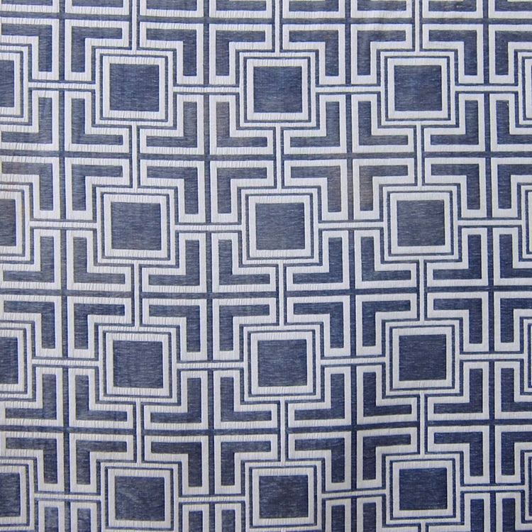 Haute House Fabric - Hollyhock Ocean - Geometric Chenille Fabric #3011