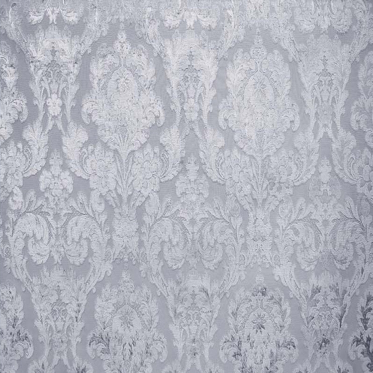 Haute House Fabric - Fiora Silver - Damask Velvet #4211