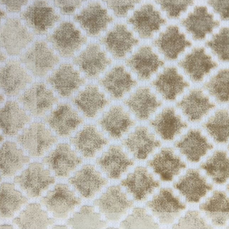 Haute House Fabric - Arcade Beige - Velvet Geometric Fabric #4358