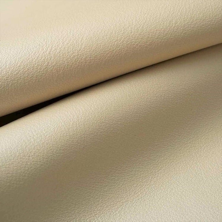 Haute House Fabric - Aura Cream - Leather Upholstery Fabric #5094